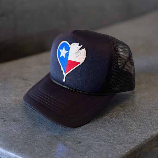 Crooked Heart Over Texas Trucker Cap (Navy)