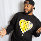 Crooked Hearted Dots Unisex Crewneck (Black/White & Yellow)