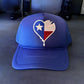 Crooked Heart Over Texas Trucker by Cap (Royal Blue)