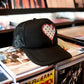Crooked Hearted Dots Trucker Cap (Black/Red White)